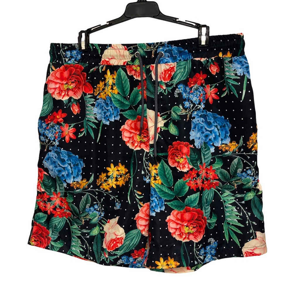 MAISON NOIR Floral Print Swim Trunks Men’s XL